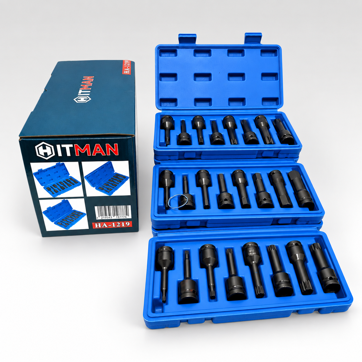 Hitman HA-1219 24 részes dugókulcs készlet – HEX, TORX, XZN