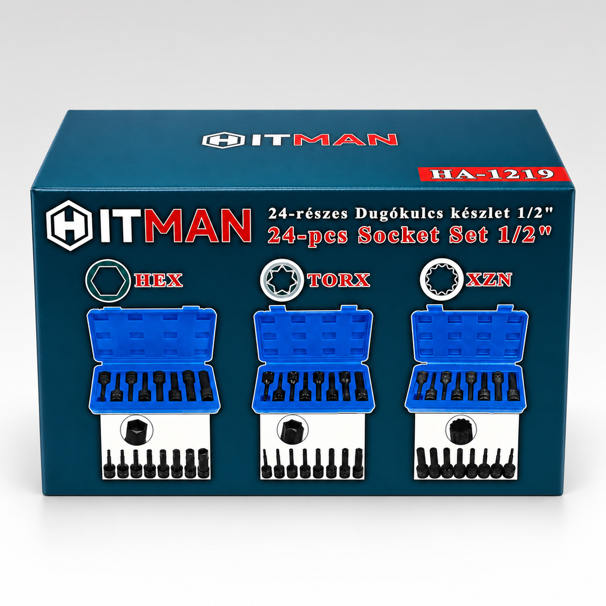 Hitman HA-1219 24 részes dugókulcs készlet – HEX, TORX, XZN