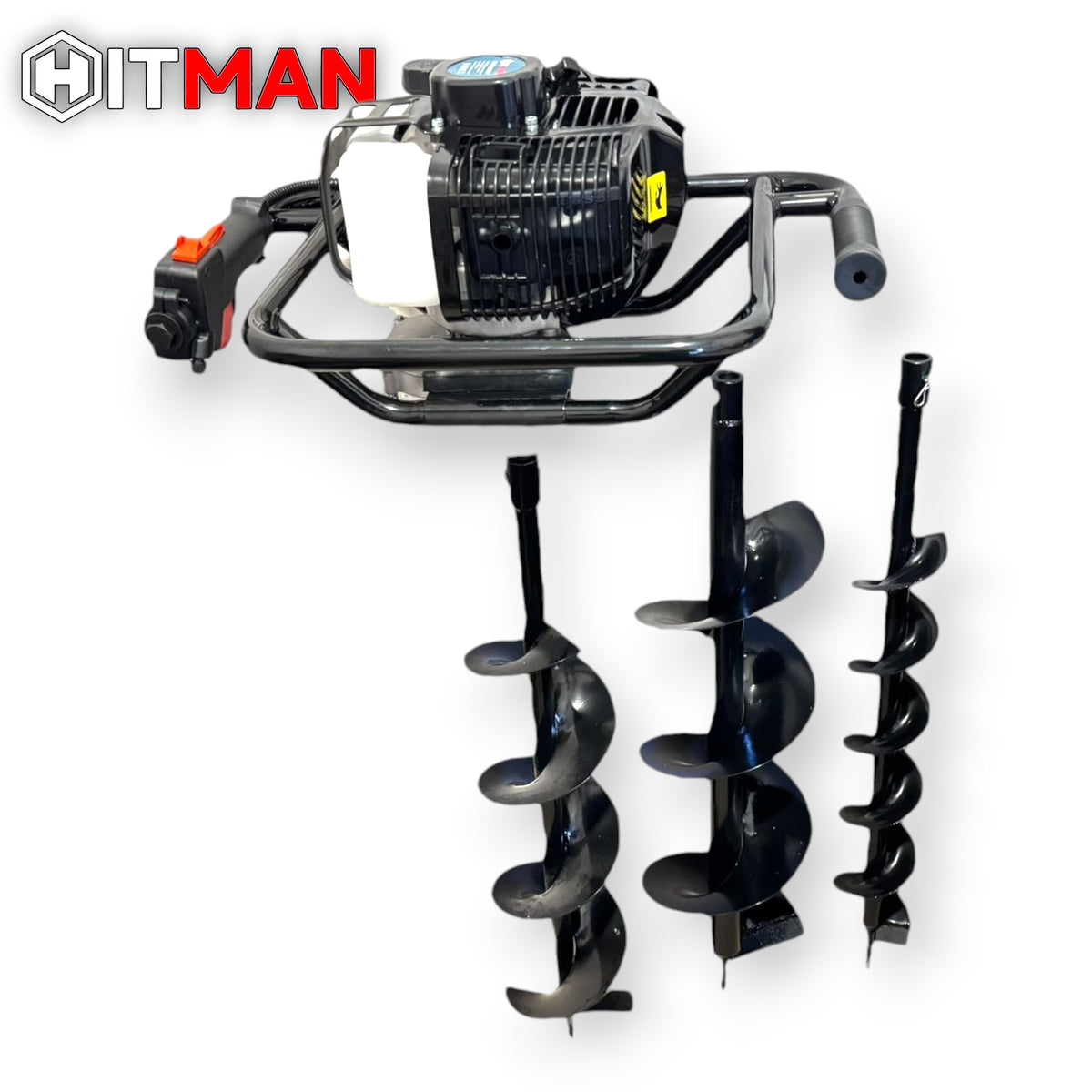 Hitman HT-ED76MAX Benzinmotoros Talajfúrógép 6,5HP – 73cc – 3 fúrószár, 80 cm hossz