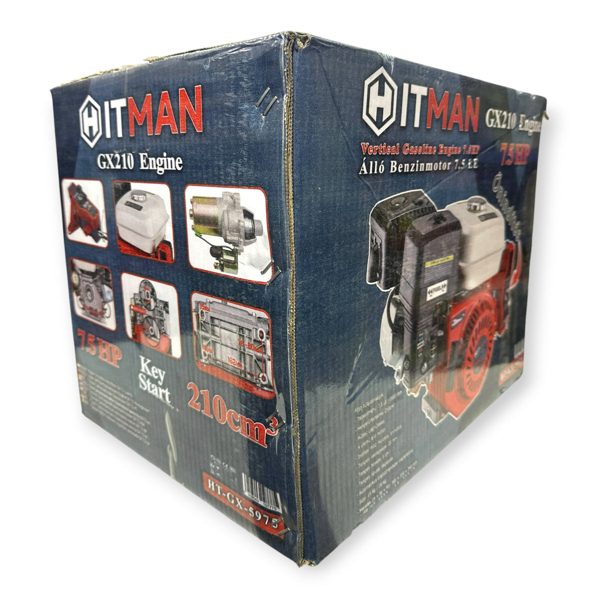 Hitman HT-GX-5975 7.5HP Álló Benzinmotor Önálló Olajzás Kulcsos Indítás