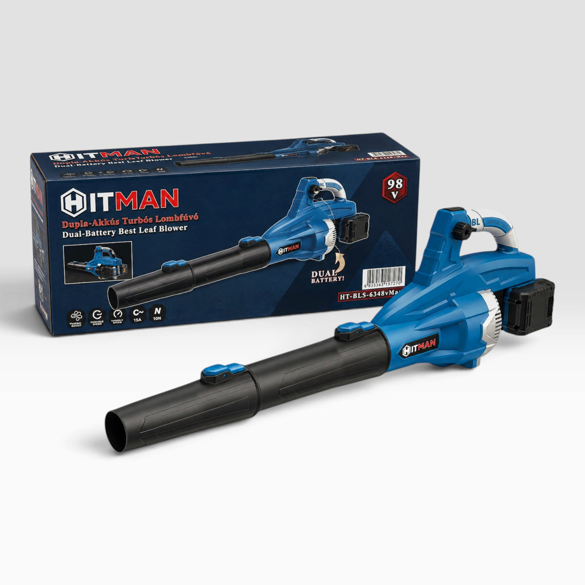 Hitman HT-BLS-6348RS akkumulátoros lombfúvó 98V – 2 db akkumulátorral