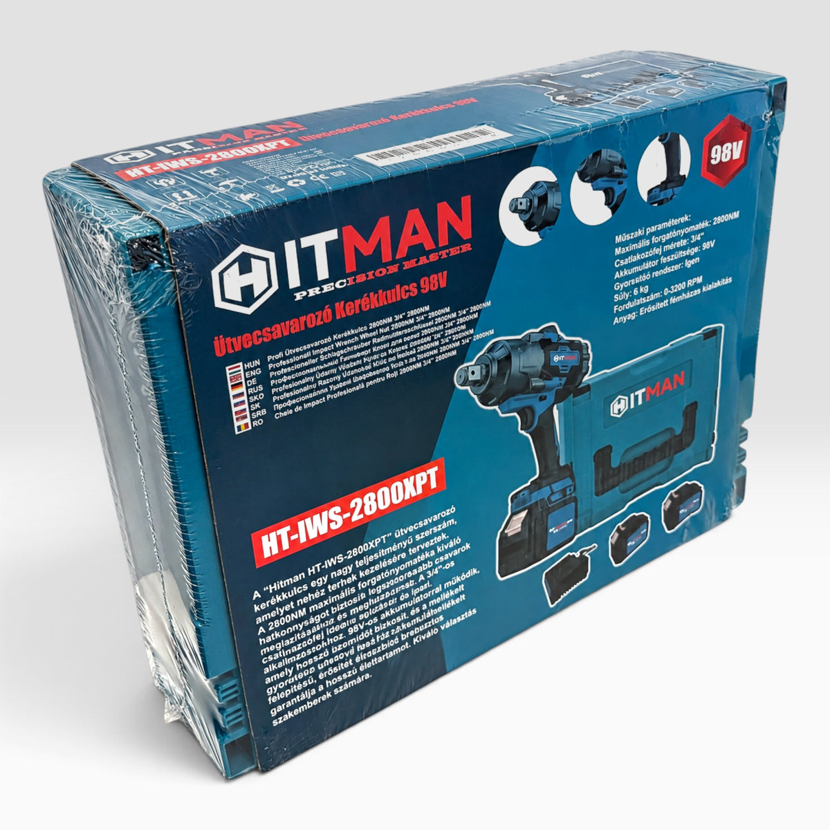 Hitman HT-IWS-2800XPT Ütvecsavarozó Kerékkulcs 2800NM 98V teljesítmény