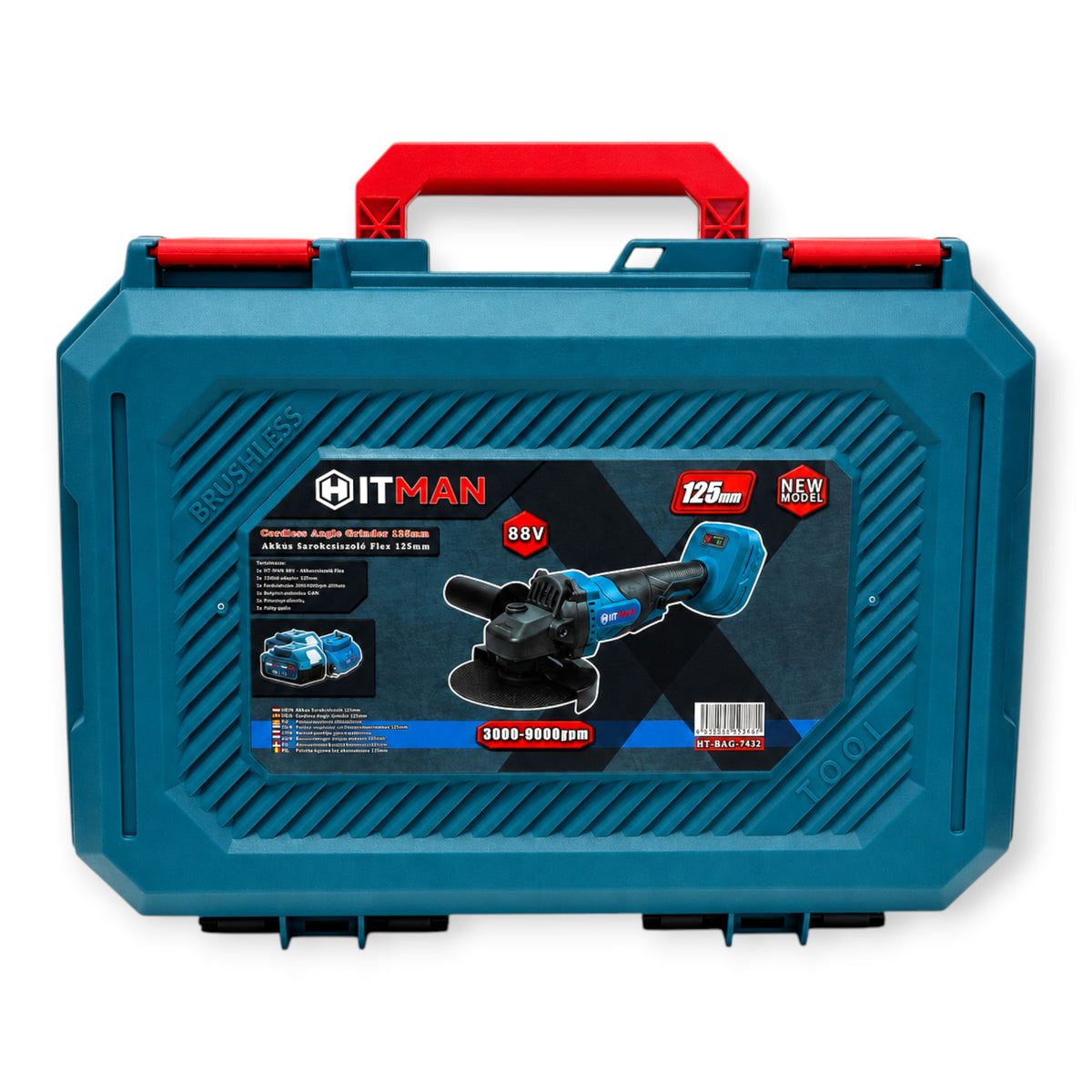Hitman HT-BAG-7433R Akkus Sarokcsiszoló 125mm 88V 2 Akkumulátorral