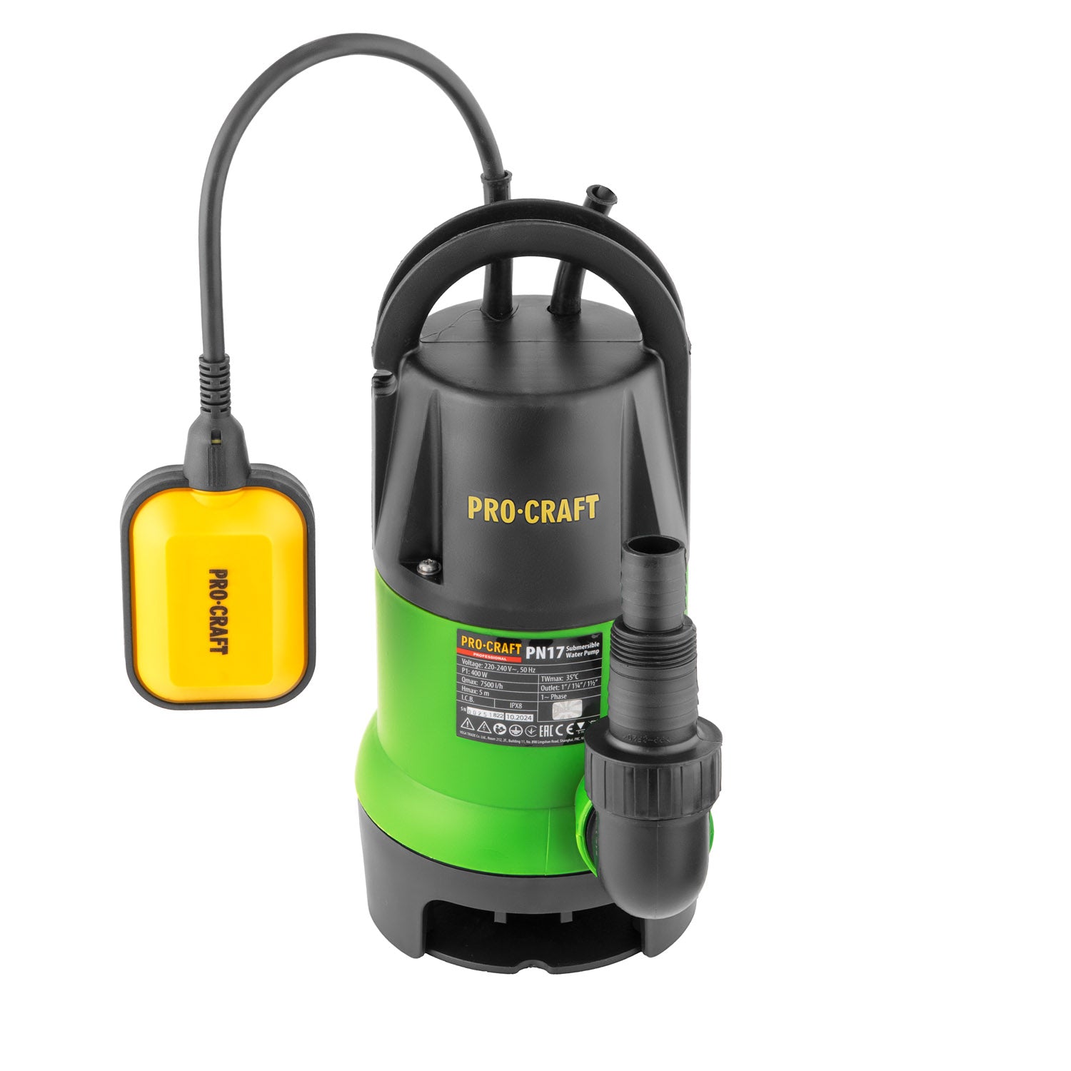 Procraft PN17 Merülőszivattyú Szennyezett Vízhez 400W