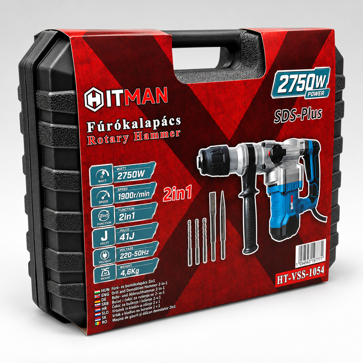 HITMAN HT-VSS-1054 SDS Plus fúrókalapács 2750 W – 41 J, 28 mm