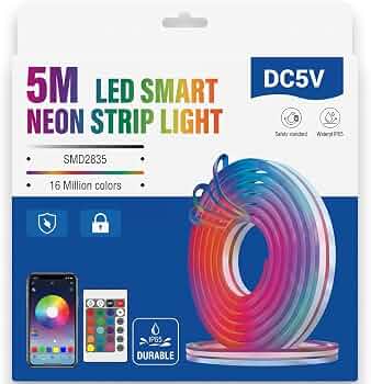 NEVEX 5M RGB Neon LED Szalag – Okos App Vezérlésű Hangulatvilágítás Távirányítóval