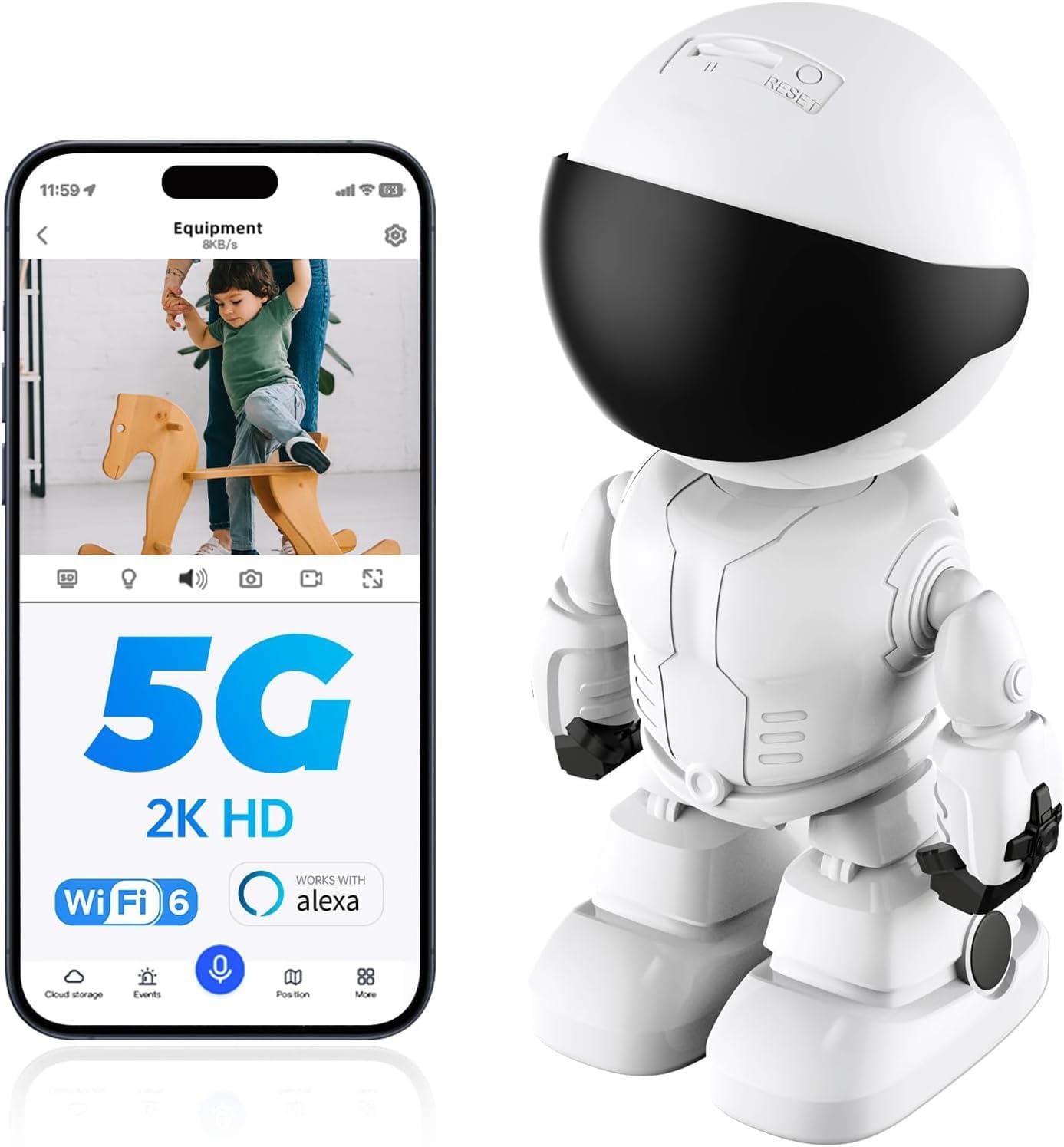 Smart Robot Wireless IP Kamera – Auto Tracking Okos Beltéri WiFi Kamera