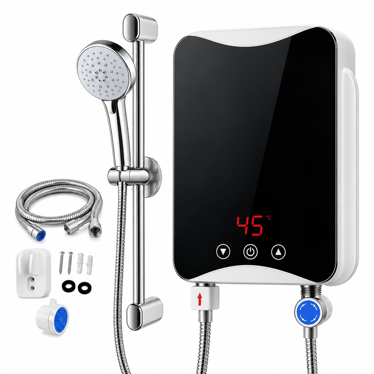 Worth Air RYK-002 5500W Átfolyós Villanybojler LCD Érintőpanellel és Zuhanyfejjel
