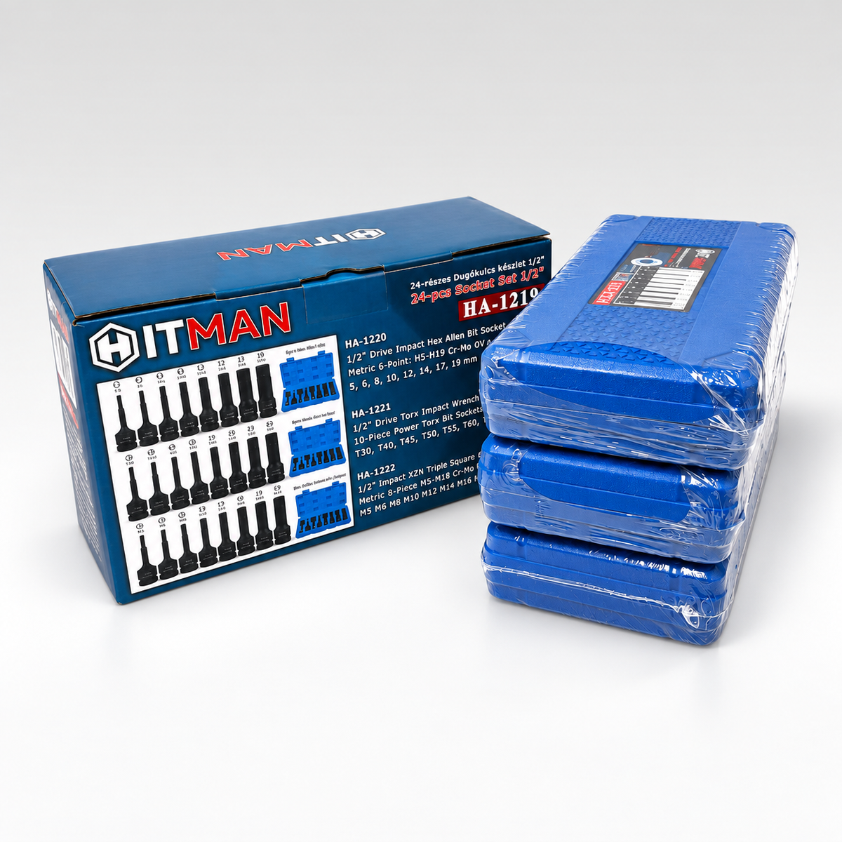 Hitman HA-1219 24 részes dugókulcs készlet – HEX, TORX, XZN