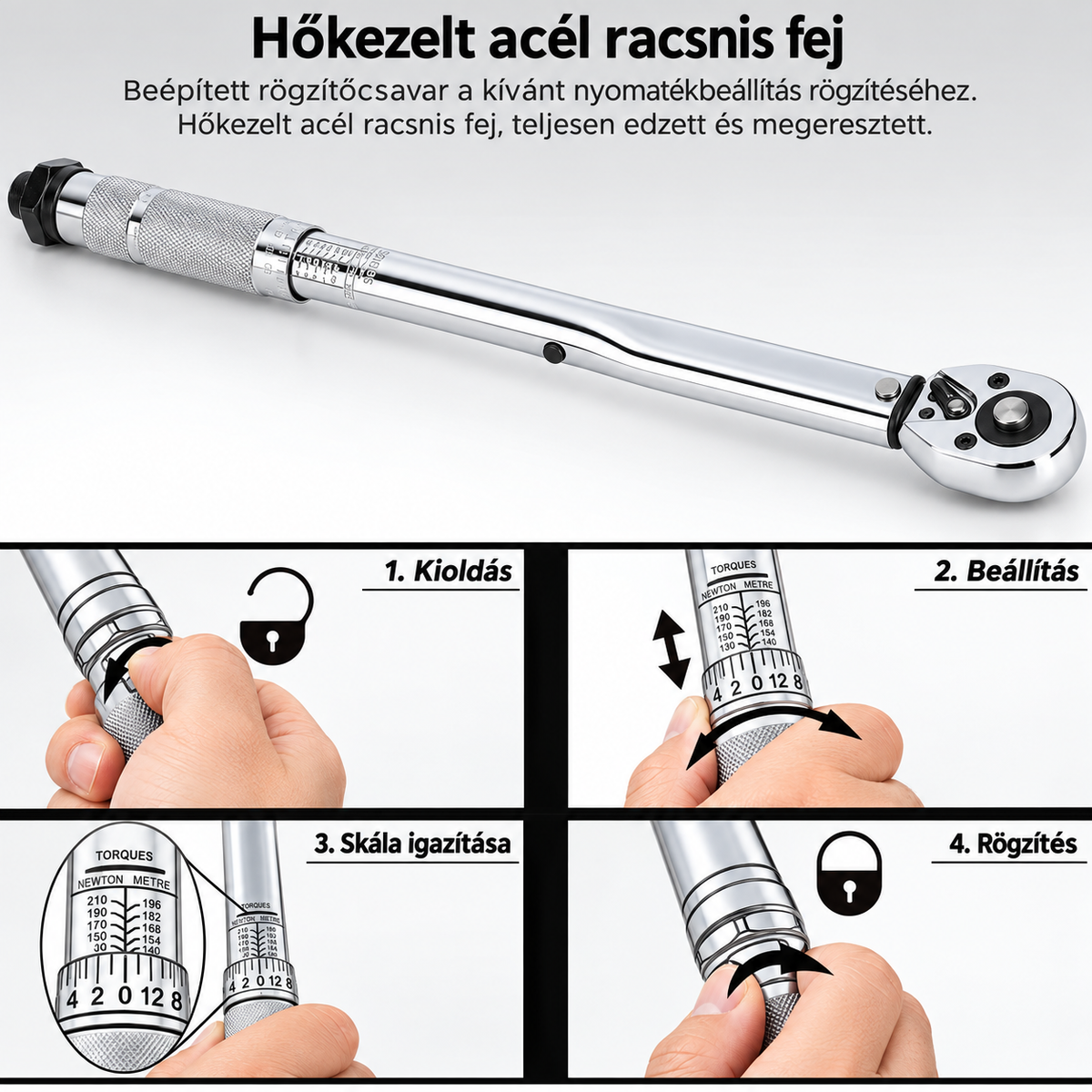 HITMAN HA-2158 állítható nyomatékkulcs 3/8" – 19–110 Nm
