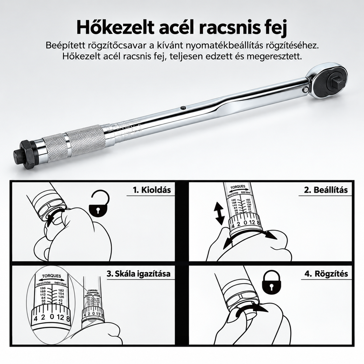 HITMAN HA-2156 állítható nyomatékkulcs 1/2" – 28–210 Nm