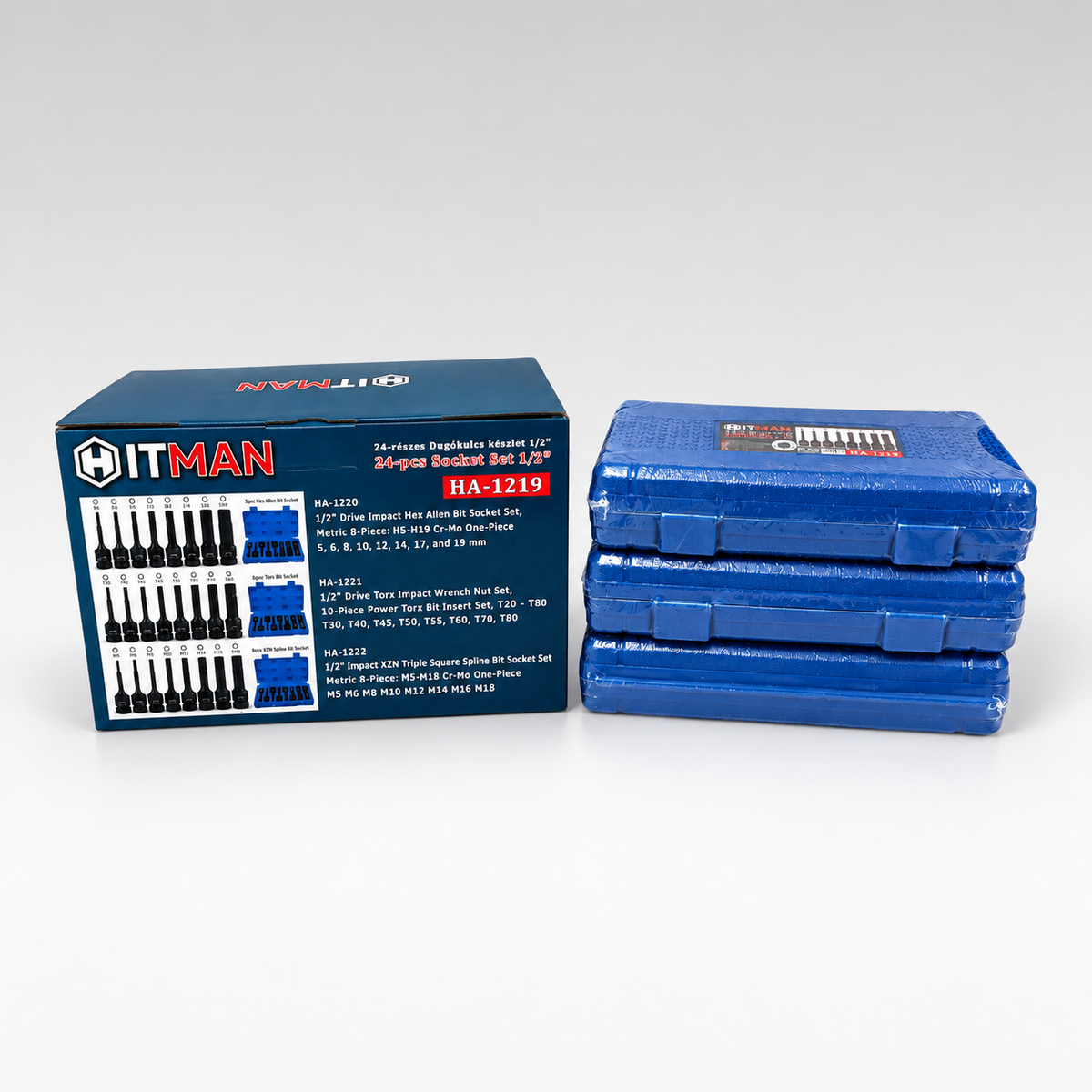 Hitman HA-1219 24 részes dugókulcs készlet – HEX, TORX, XZN