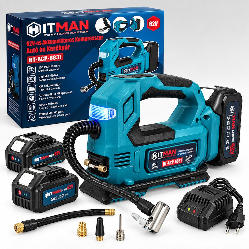 HITMAN HT-ACP-6831 akkumulátoros kompresszor