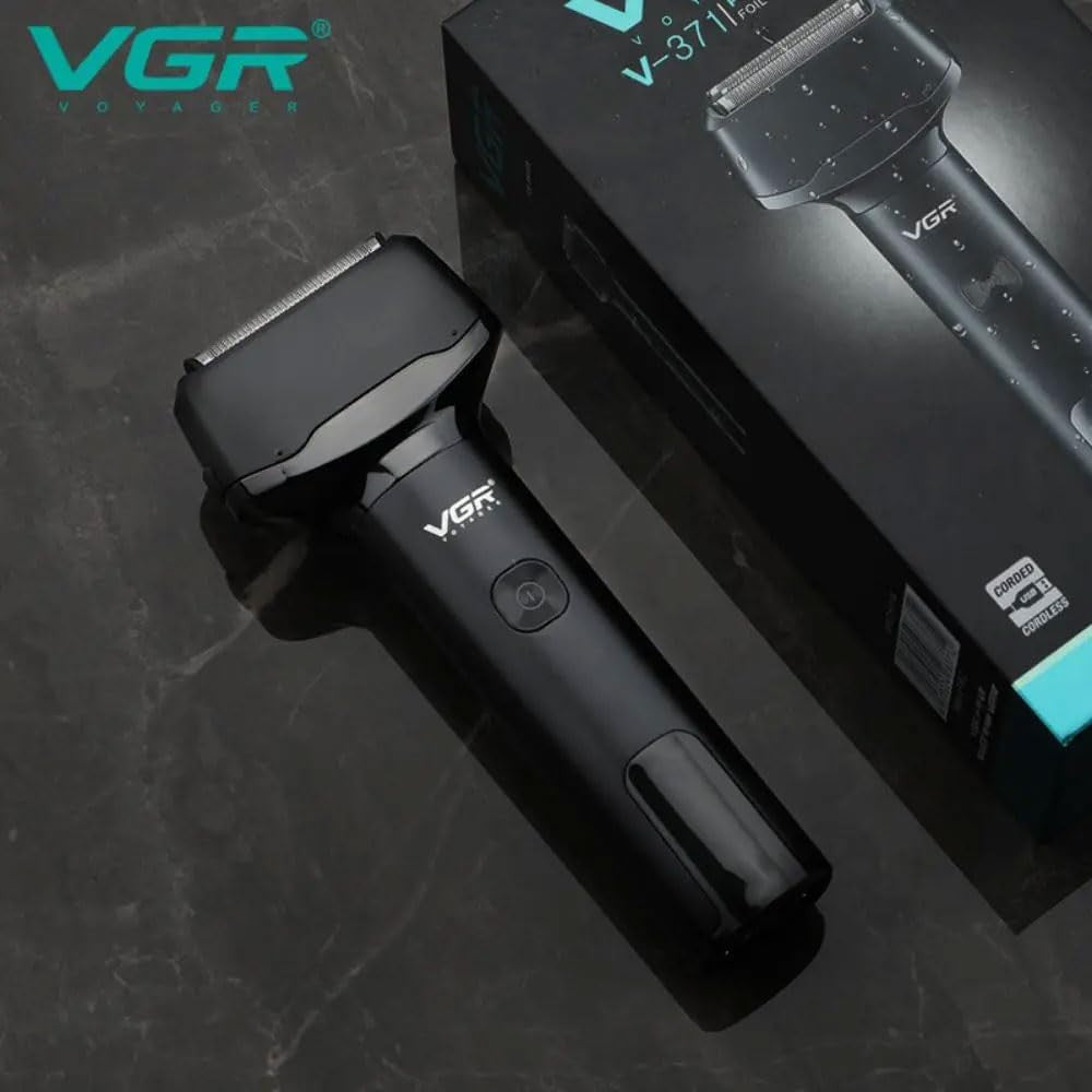 VGR V-371 Elektromos borotva férfiaknak – Kihajtható trimmelővel, vezeték nélküli, IPX5 vízálló, nedves és száraz borotválkozáshoz