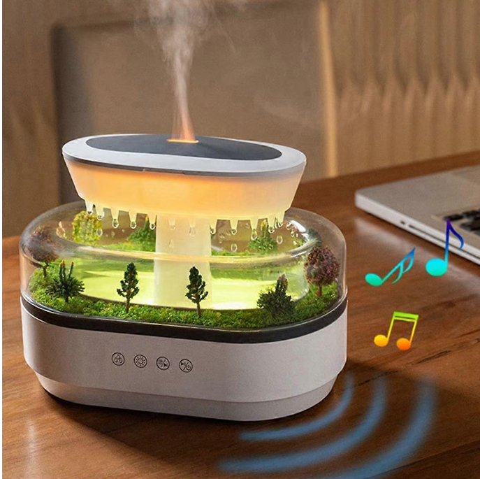 RainDrop Aroma Diffuser – aromaterápiás párásító esőeffekttel és LED világítással