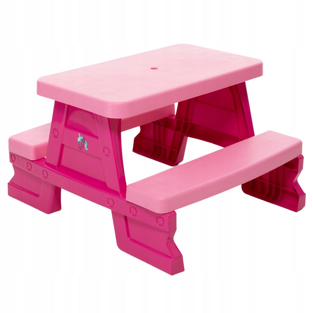 PinkyFun Gyerek Piknik Asztal Padokkal Rózsaszín