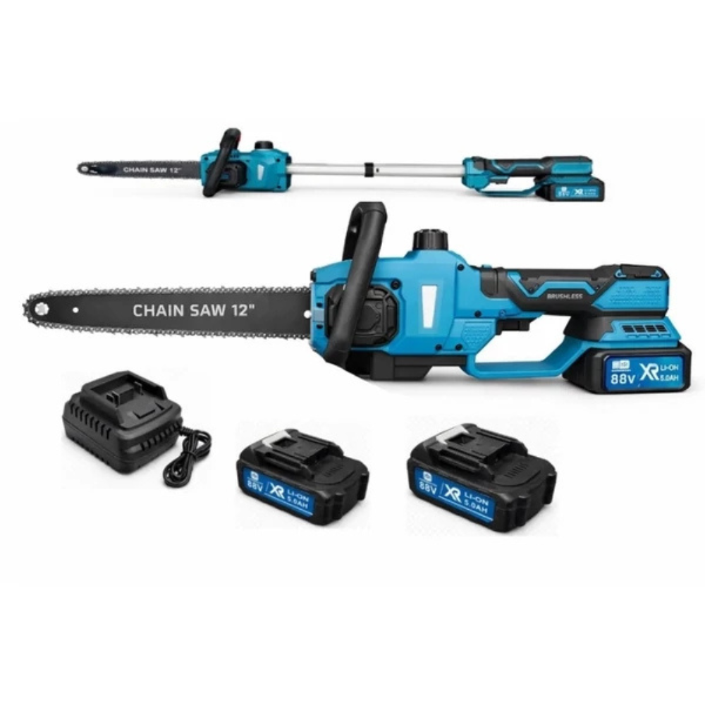 SUPAMASTER 2 az 1-ben Akkumulátoros Brushless Láncfűrész és Magassági Ágvágó 12" SM-3301
