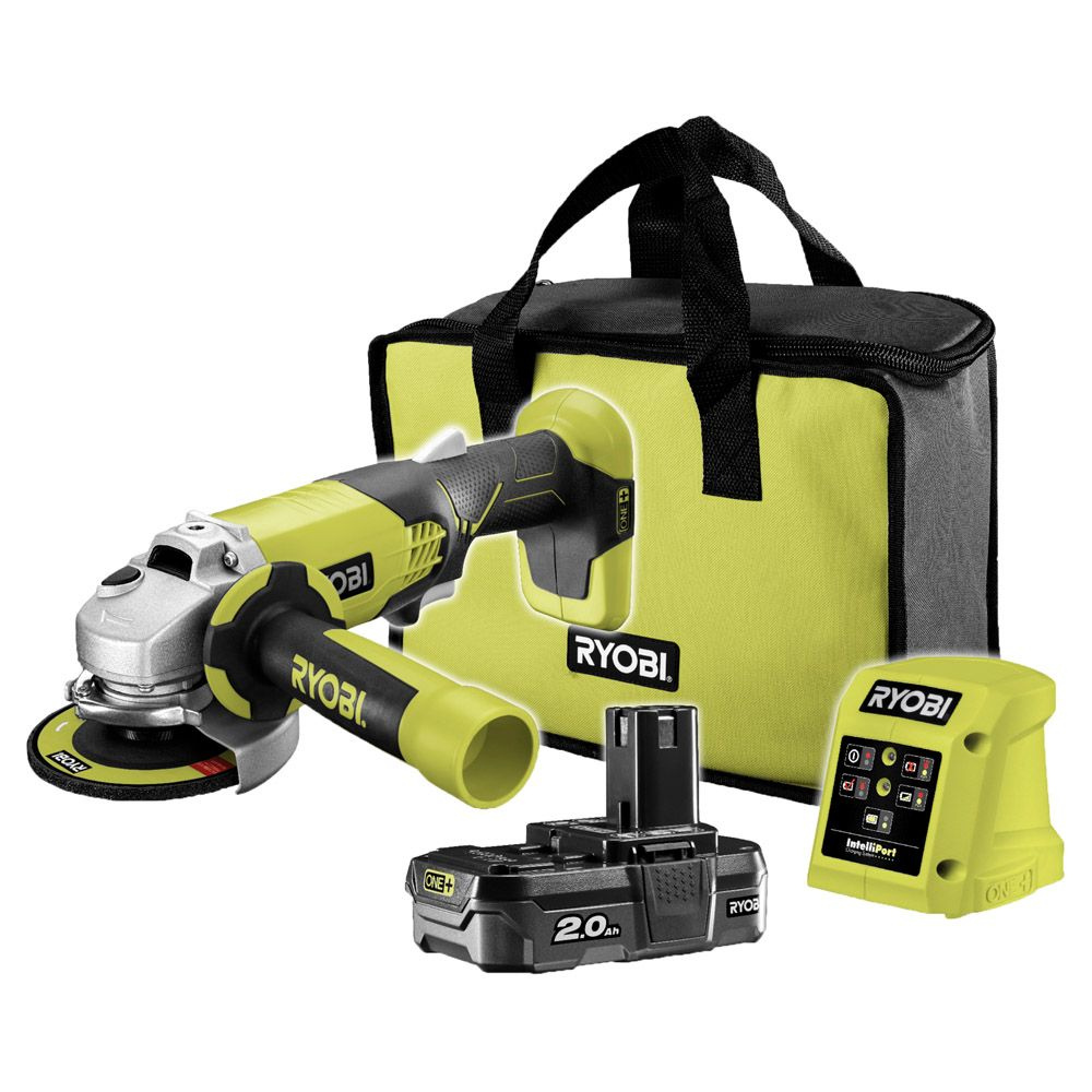 RYOBI ONE+ Akkumulátoros Sarokcsiszoló Készlet 18V R18AG-120S