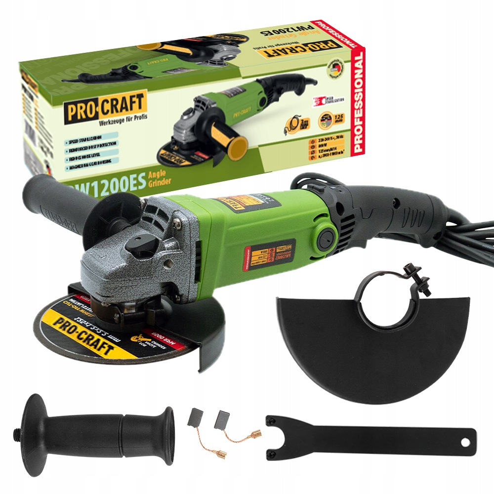 Procraft Sarokcsiszoló Fordulatszám-szabályozással 125 mm 1200W PW1200ES