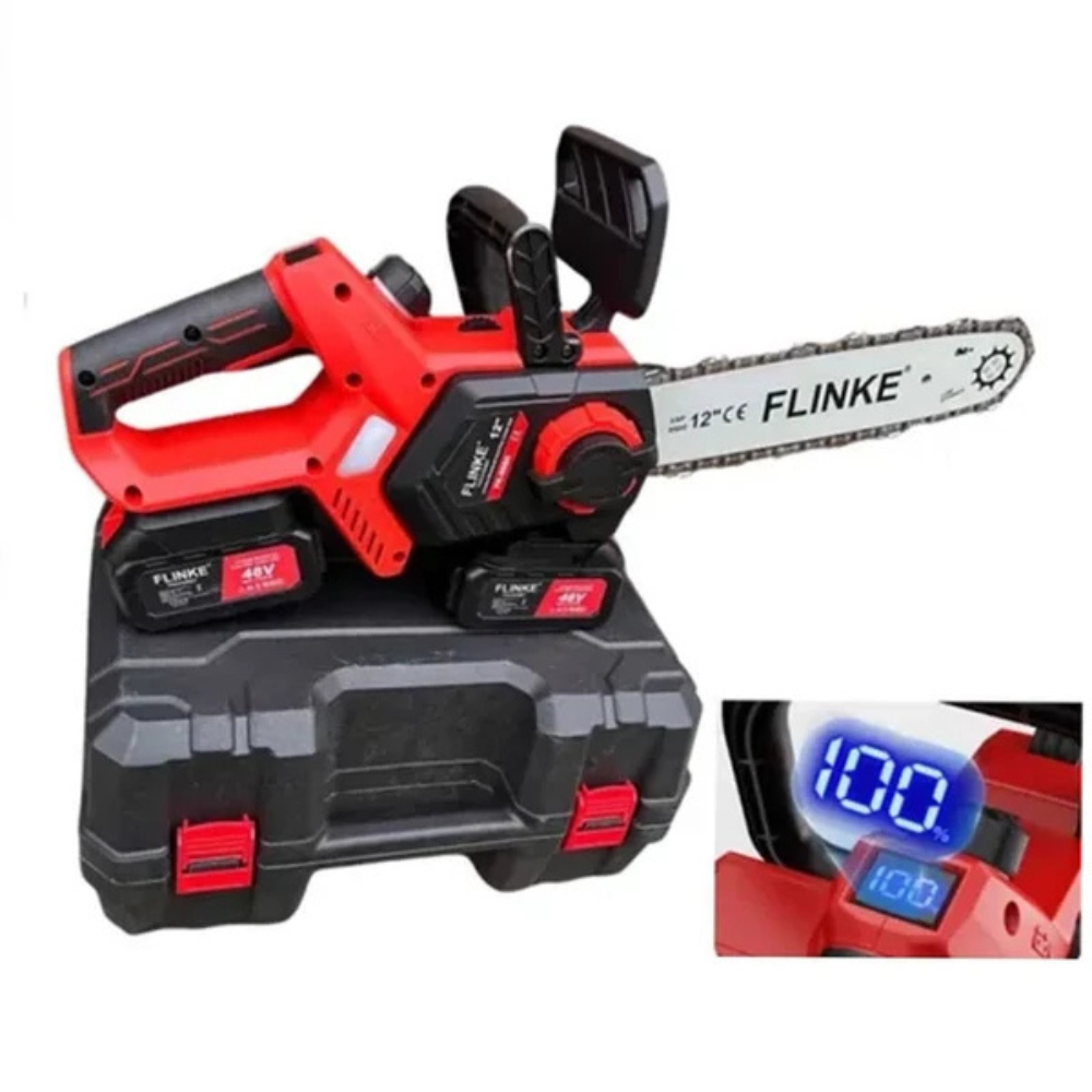 Flinke FK-8080 Akkus Láncfűrész 48V 12" 2 Akkumulátorral Kefe Nélküli