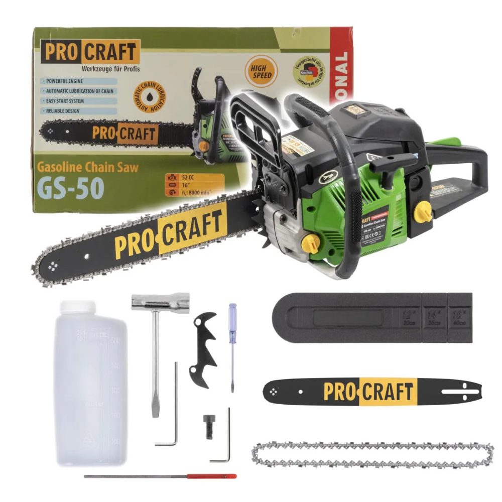 Procraft Benzinmotoros Láncfűrész 49,3 cm³ GS-50