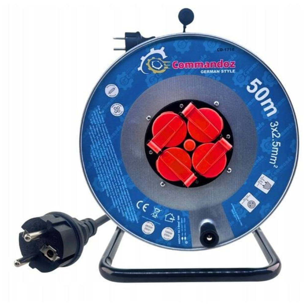 COMMANDOSA CD-1714 Dobos Hosszabbító 50m 3x2,5mm² IP44