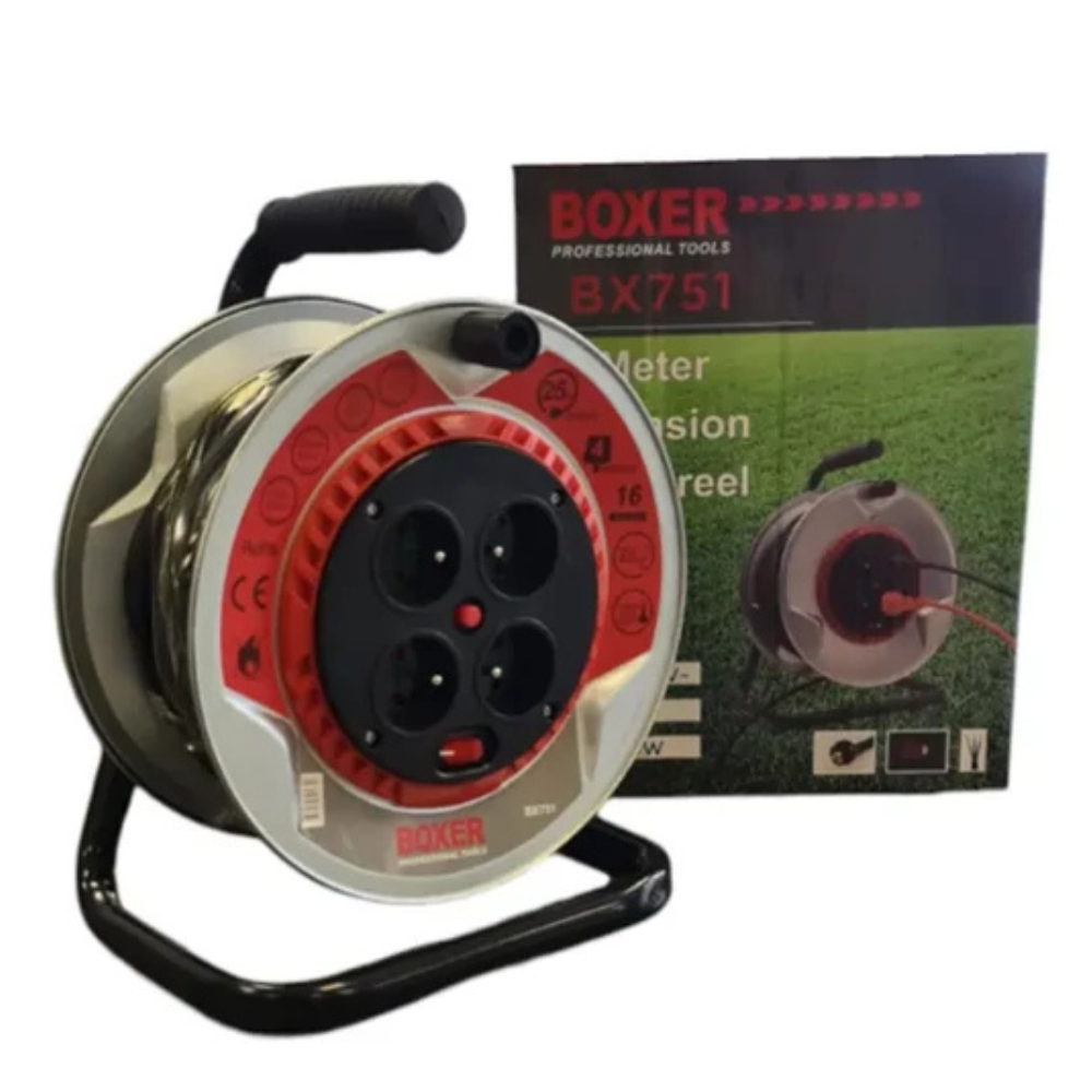 BOXER BX-751 Dobos Hosszabbító 25m 4 Aljzatos 2950W