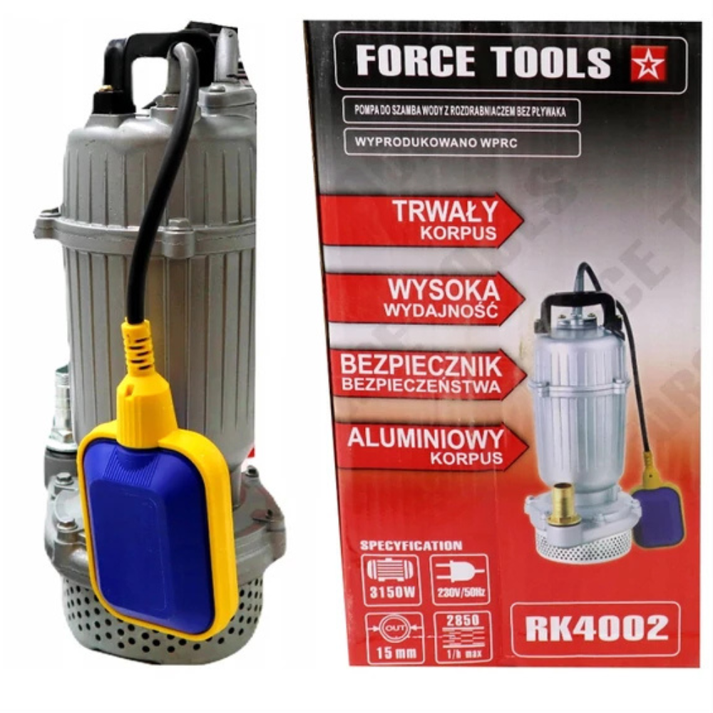 Force Tools RK4002 Alumínium Szennyvíz Szivattyú 3150W