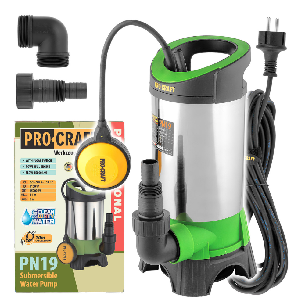 Procraft PN19 Merülőszivattyú Szennyezett Vízhez 1100W