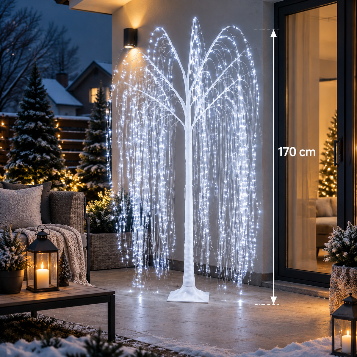 LED világító fűzfa – 170 cm-es elegáns fénydekoráció otthonodba