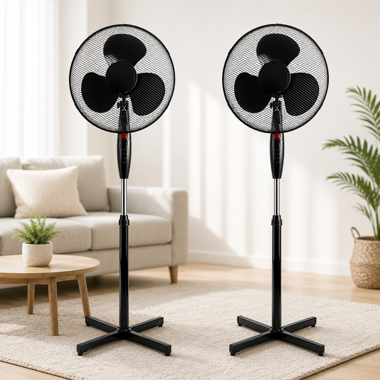 1+1 Kingcool fekete állóventilátor 40 W 40 cm
