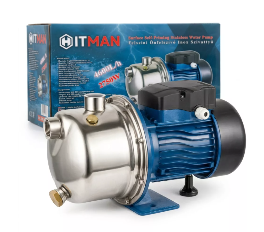 Hitman önfelszívó felszíni szivattyú, INOX házzal 2750W HT-JSM-6843NX