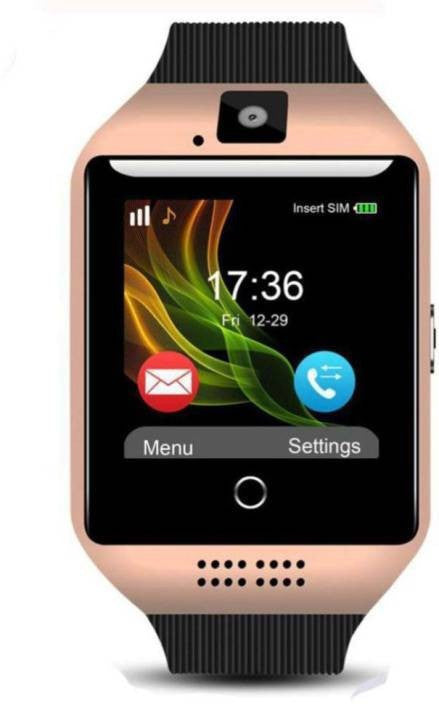 AlphaOne Ívelt kijelzős okosóra Magyar menü Arany Fekete Q18 - SIM foglalat,kamera