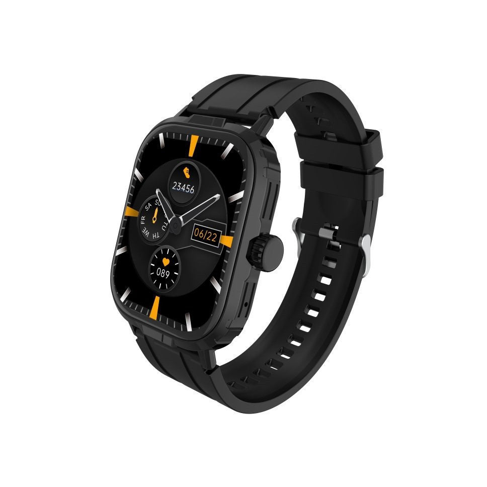 NovaTime fekete Okosóra - Egészségfigyelő Bluetooth, sport, pulzusszám, véroxigén, több funkció