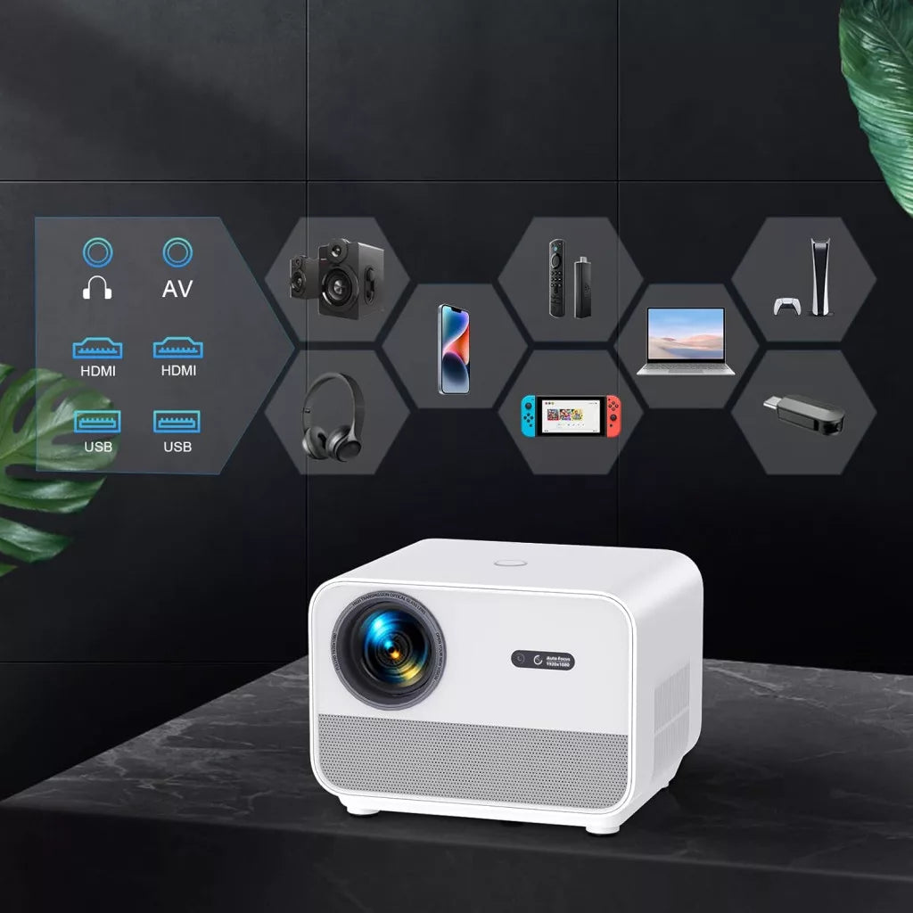 FunFlix Okos Projektor 1080P, 4K Támogatással, Android TV, WiFi 6 és Bluetooth 5.2 A1