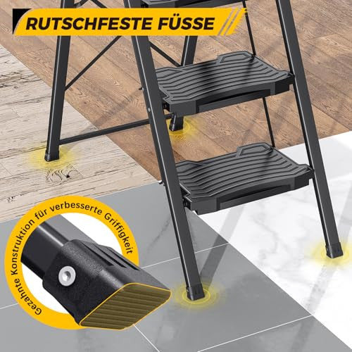 KINGRACK 3 fokos összecsukható fellépőlétra, fekete
