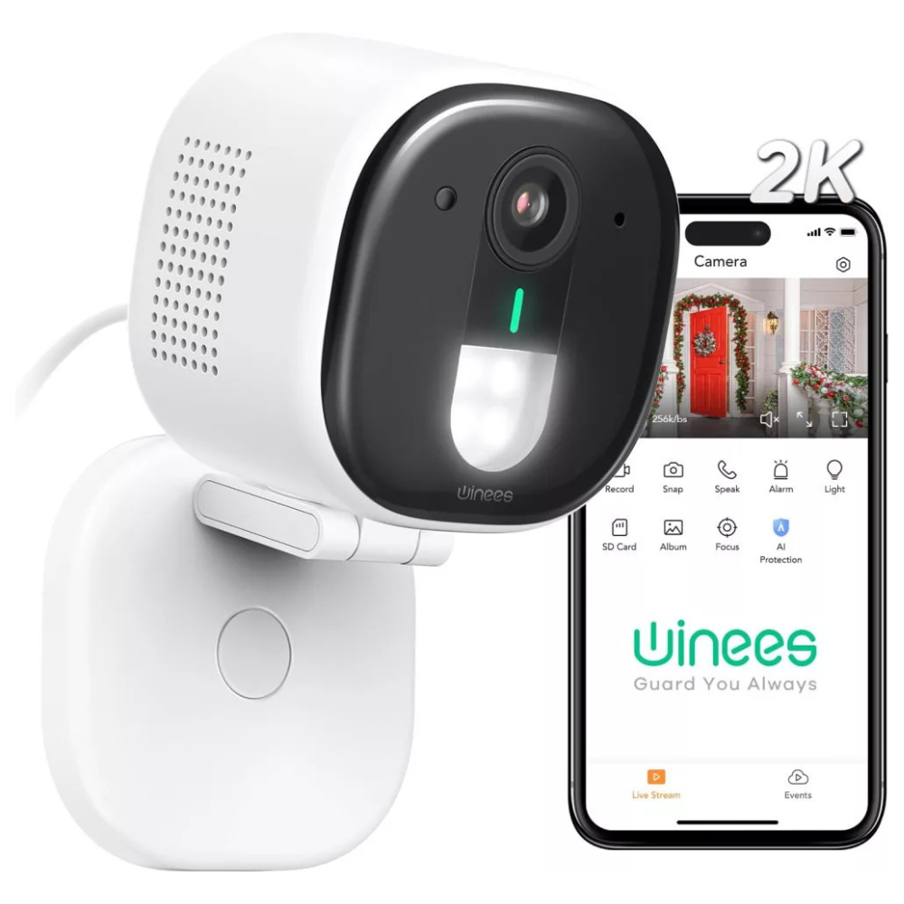 Winees 2K WiFi Kültéri Biztonsági Kamera 4 Fényszóróval