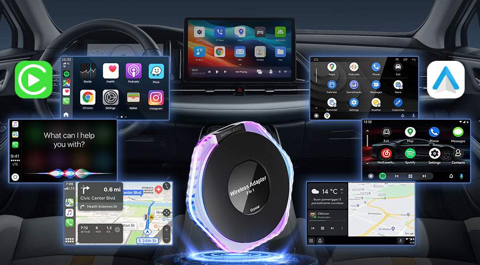 Crystal Wireless CarPlay és Android Auto Adapter Univerzális