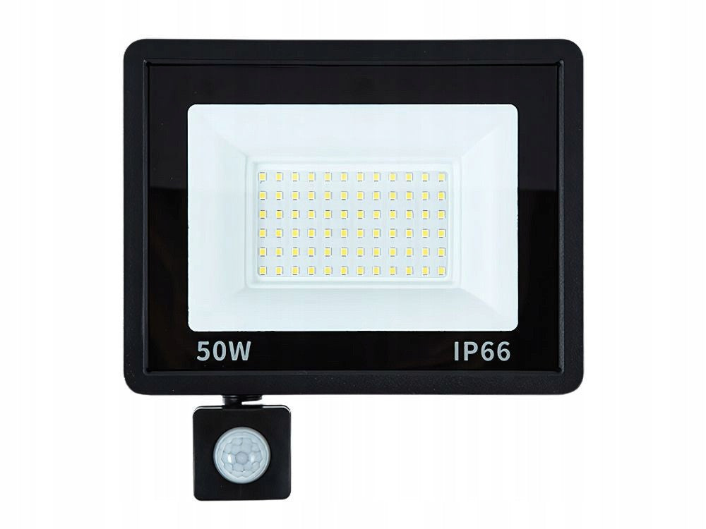 50 W kültéri LED reflektor mozgás- és szürkületérzékelővel, IP66