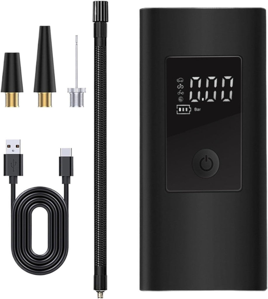 Akkumulátoros digitális mini kompresszor 80 W, USB-C töltéssel