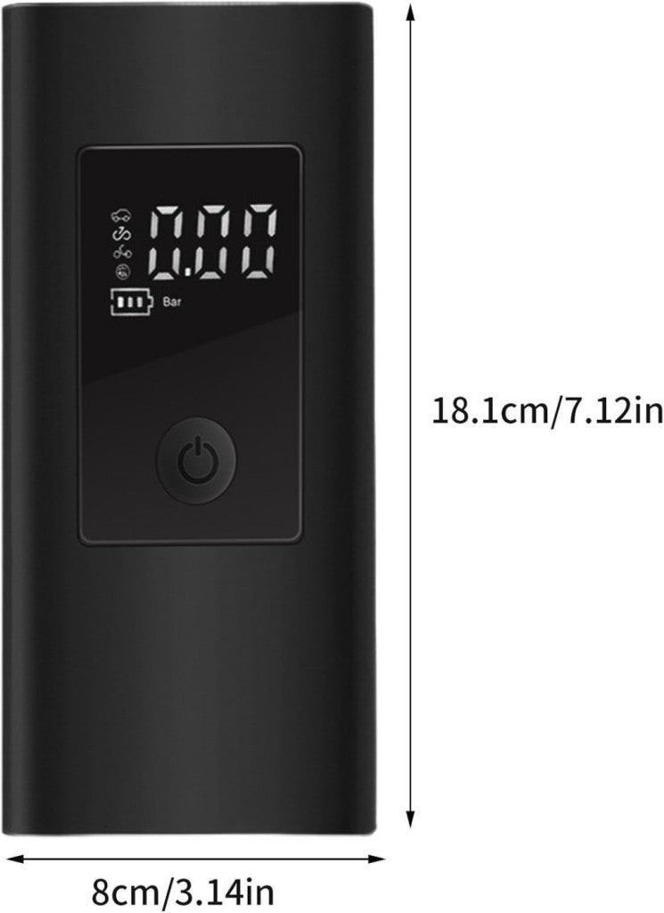 Akkumulátoros digitális mini kompresszor 80 W, USB-C töltéssel