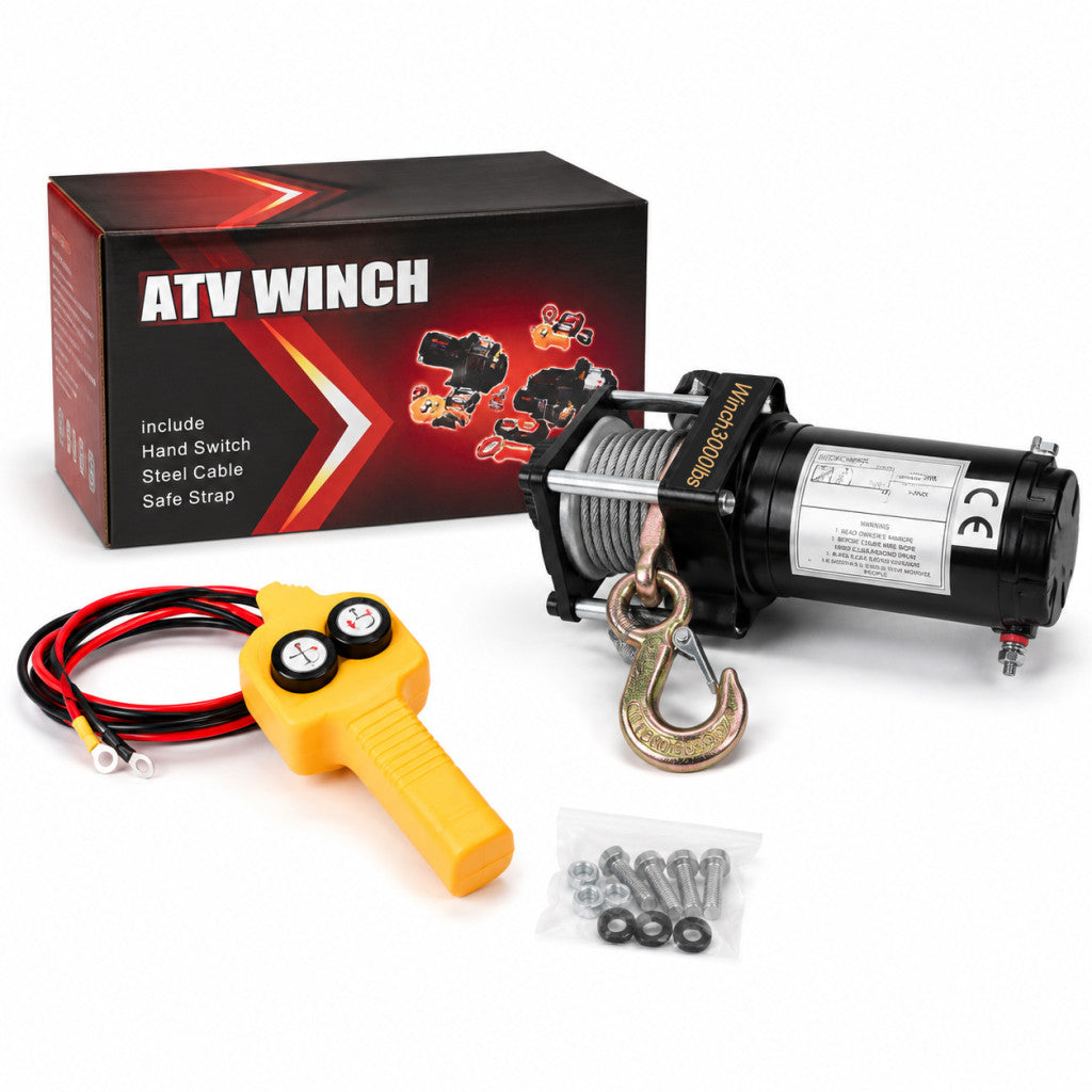 ATV Winch 12V / 3000 lbs (1361 kg) Elektromos csörlő vezetékes távirányítóval