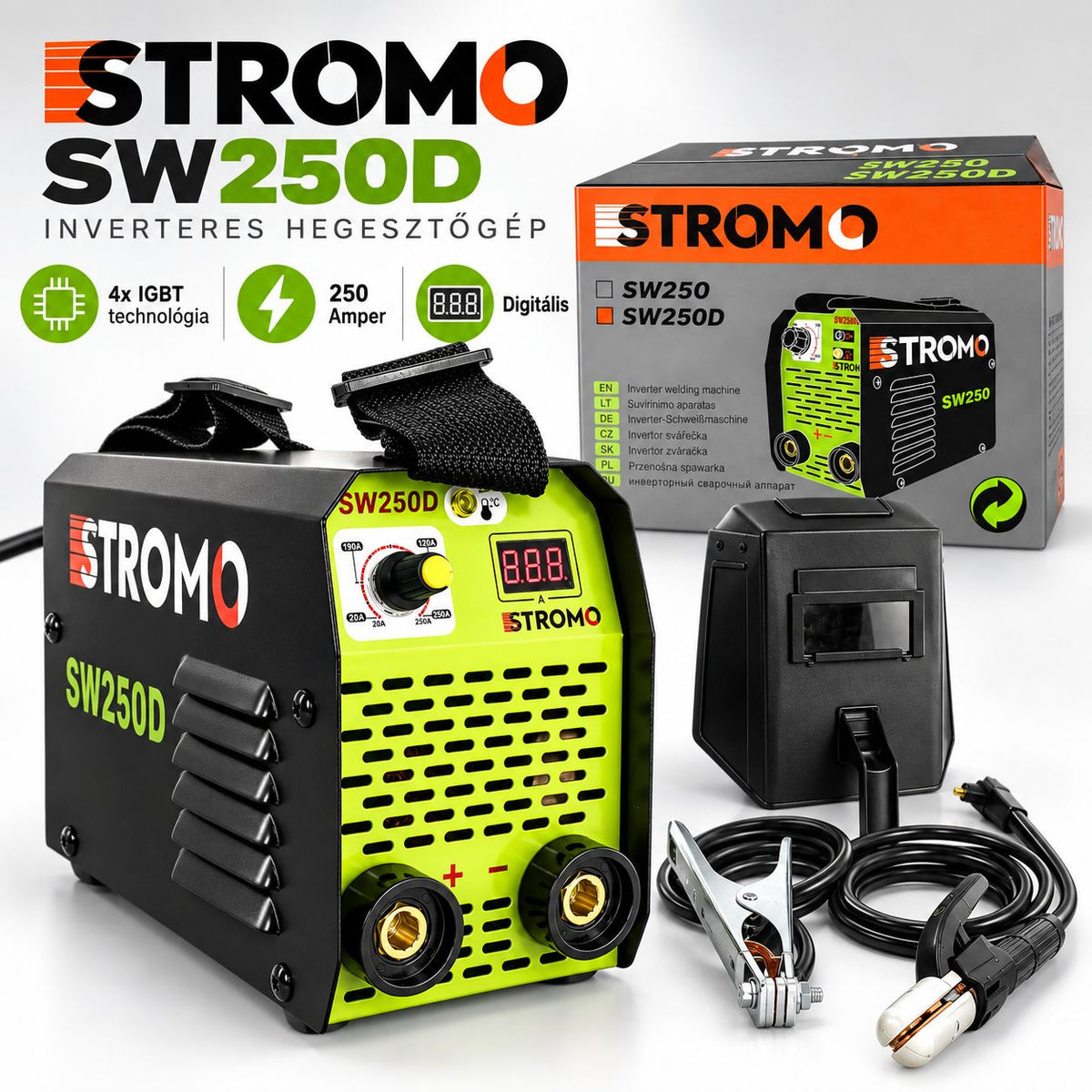 Stromo SW250D 250A Inverteres Hegesztőgép digitális kijelzővel