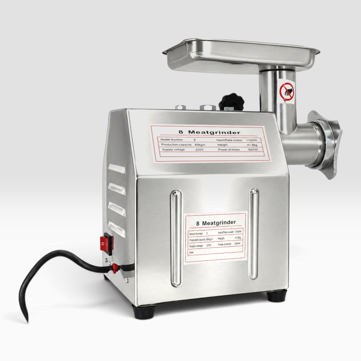 Rozsdamentes acél Inox húsdaráló 8” 2500W HM6240