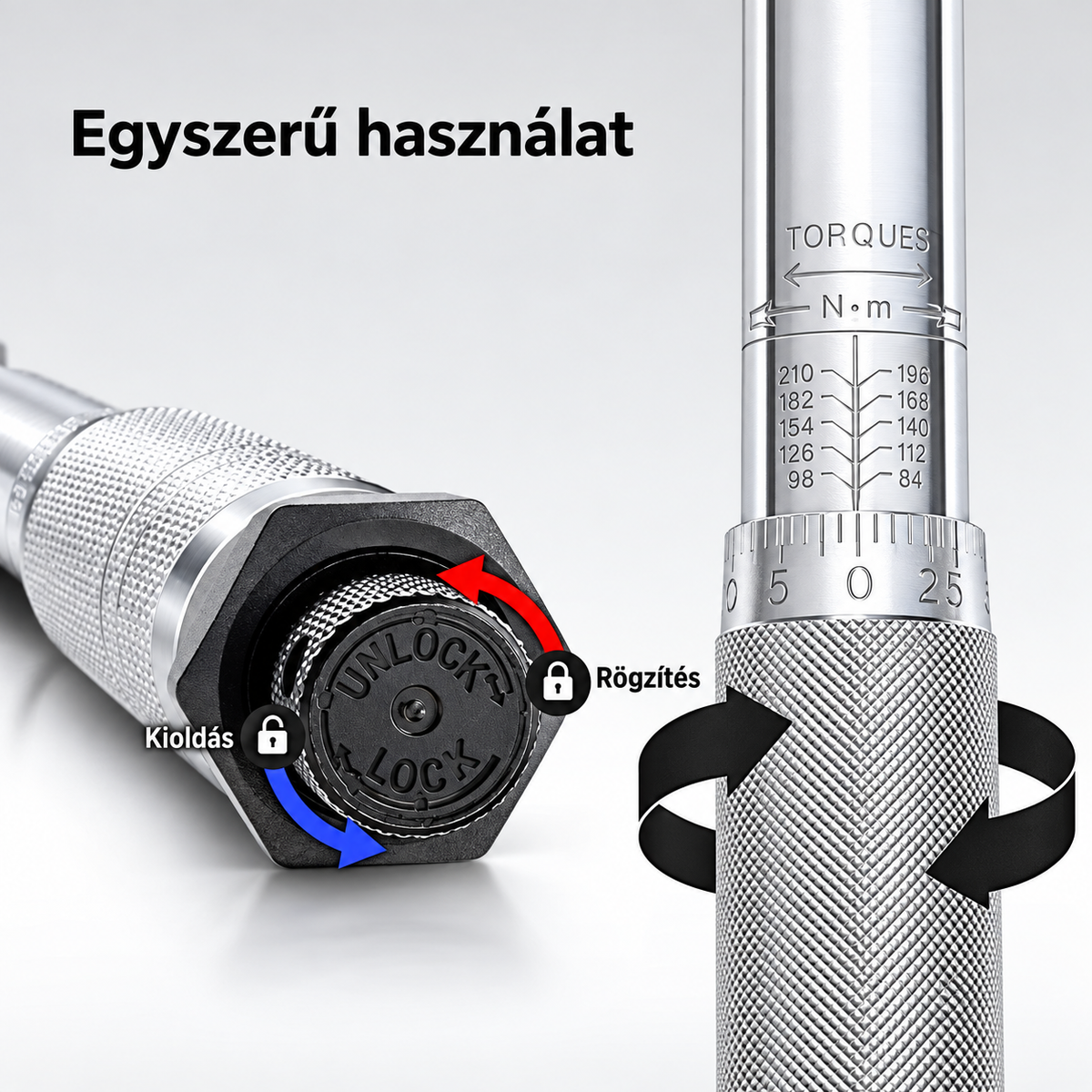 HITMAN HA-2157 állítható nyomatékkulcs 1/4" – 5–25 Nm