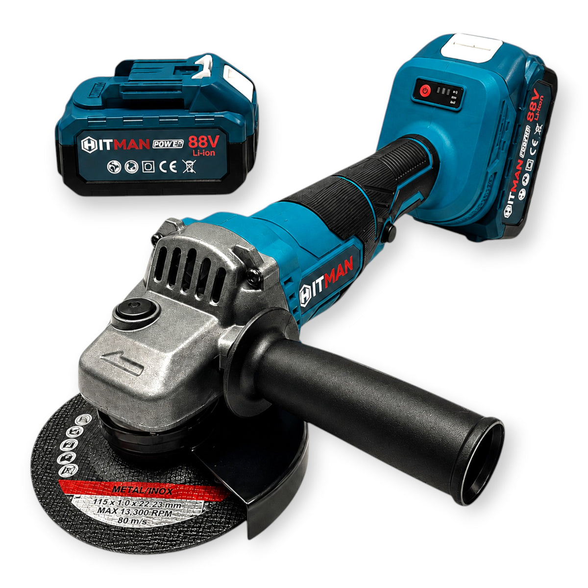 Hitman HT-BAG-7433R Akkus Sarokcsiszoló 125mm 88V 2 Akkumulátorral