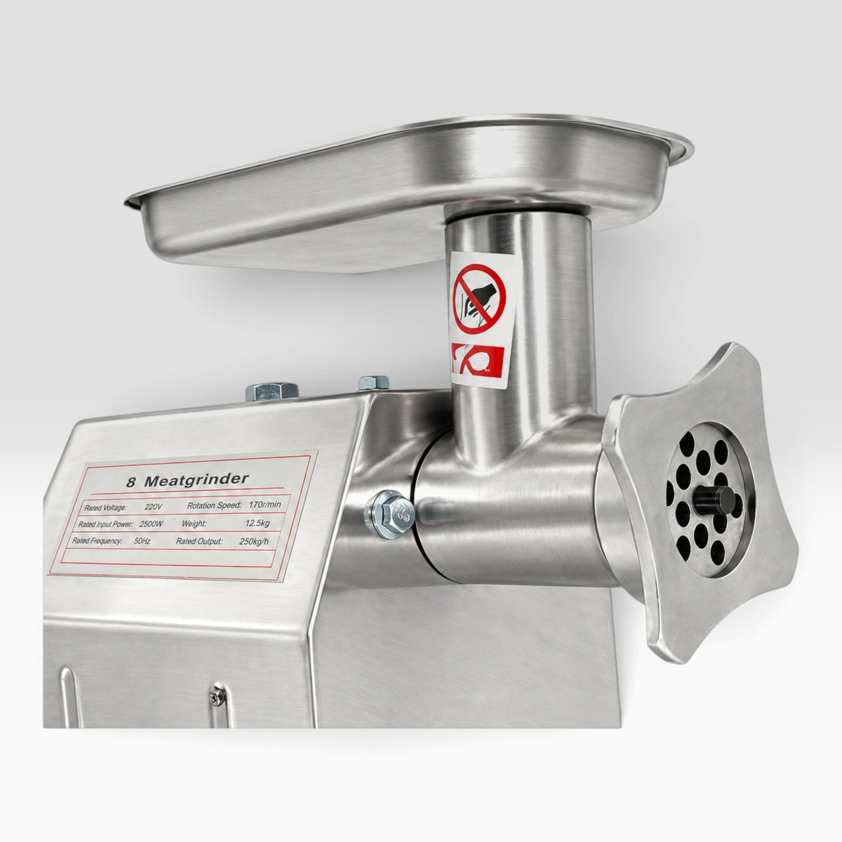 Rozsdamentes acél Inox húsdaráló 8” 2500W HM6240