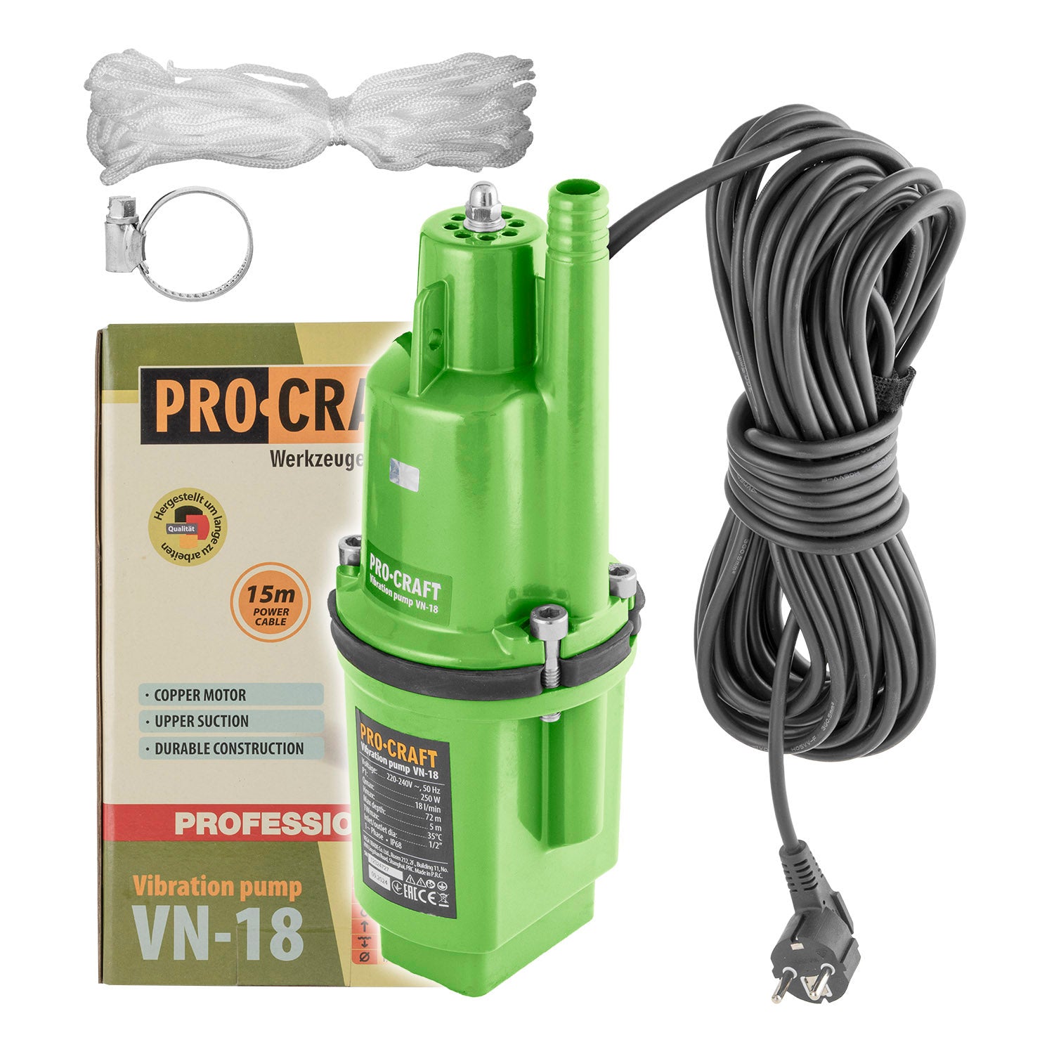 PROCRAFT vibrációs szivattyú 250W 72m VN-18