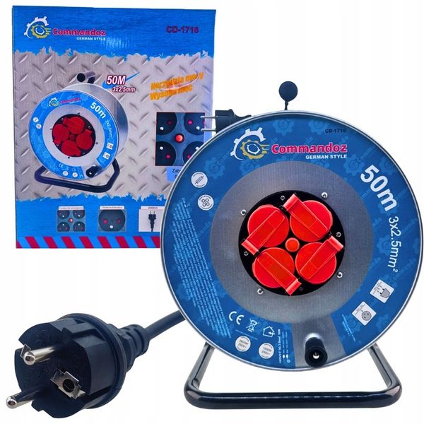 COMMANDOSA CD-1714 Dobos Hosszabbító 50m 3x2,5mm² IP44