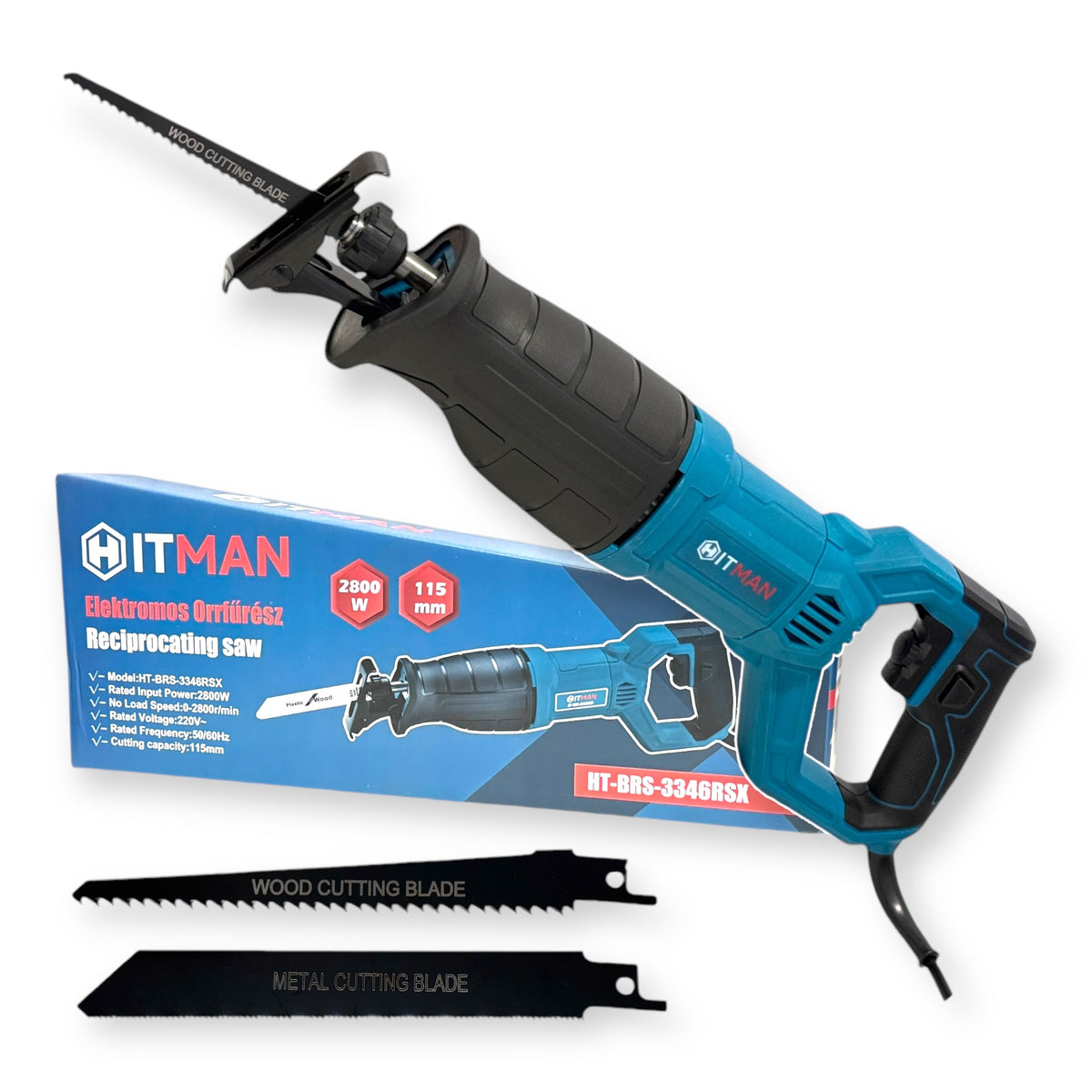 Hitman HT-BRS-3346RSX Elektromos Orrfűrész, 2800W, Kardfűrész, Reciprok mozgású